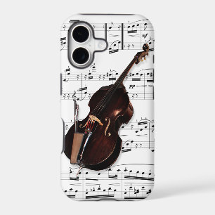 Phone Case. Double Bass & sheet music. Pick colour