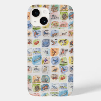 Phone case featuring an images of animals