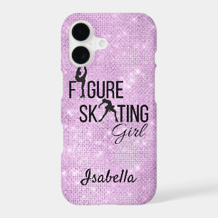 Phone case Figure skating girl purple sparkle