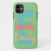 phone case monogram modern mint coral pink peach