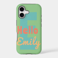 phone case monogram modern mint coral pink peach