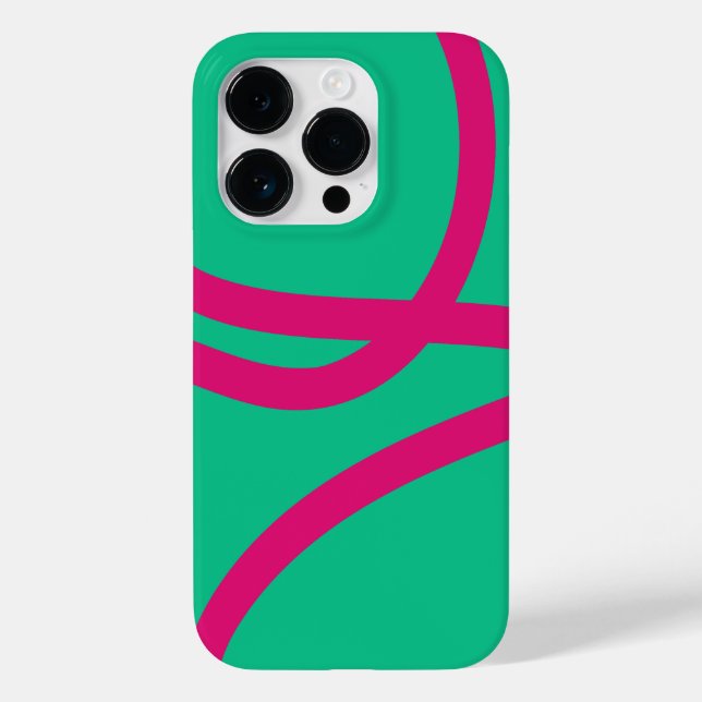 Phone Case – Pink Lines on Green (Back)