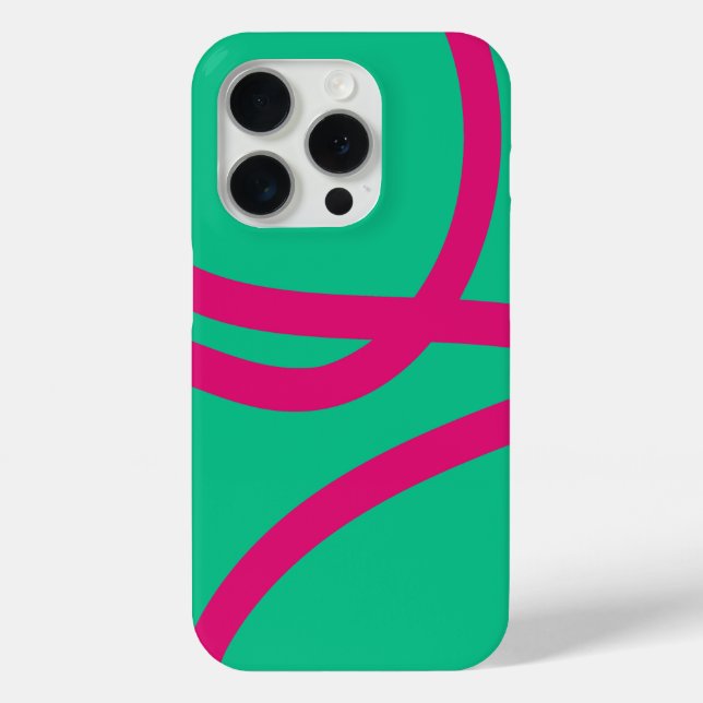 Phone Case – Pink Lines on Green (Back)