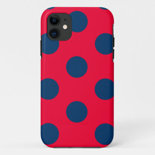 Phone Case Polka Dot Red & Navy Blue