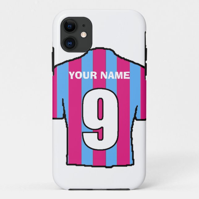 Phone Case with Club Colours! Claret & Blue Shirt (Back)