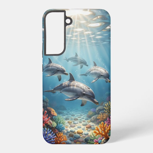 Phone Case with dolphins. (Back)