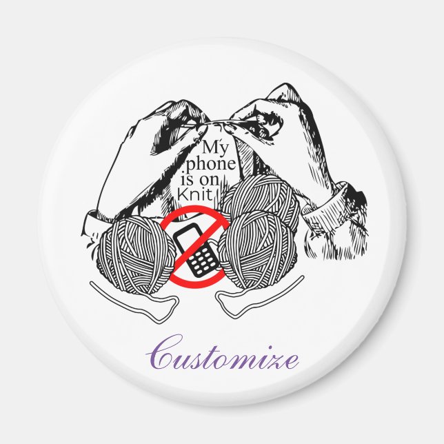 Phone is on Knit Thunder_Cove Magnet (Front)