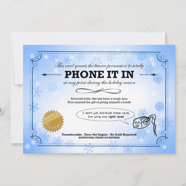 Phone It In - 2020 Christmas Card (Front)