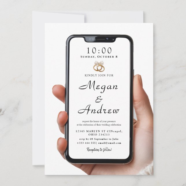 Phone Lock Screen Wedding Invitation (Front)