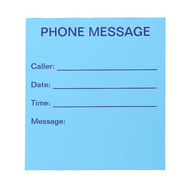 Phone Message Notepad (Sky Blue) (Front)