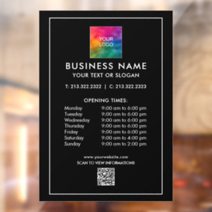 Phone Number QR Code Logo Opening Hours Minimalist