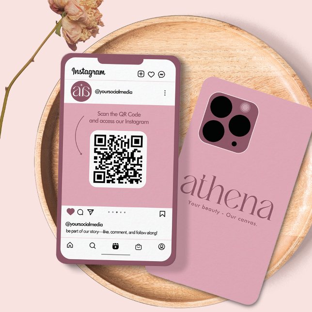 Phone Pink Instagram Business Card (Creator Uploaded)
