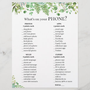 Phone Question Game 💍 Bridal Shower 