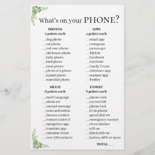 Phone Question Game 💍 Bridal Shower