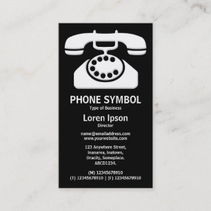 Phone Symbol II - Black Business Card