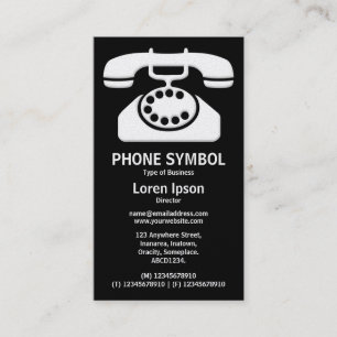 Phone Symbol II - Black (Gold Card) Business Card