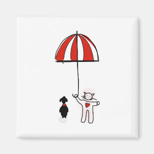 Phone Wallpaper Cat Dog Umbrella Dog Magnet