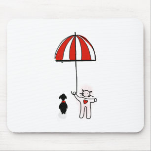 Phone Wallpaper Cat Dog Umbrella Dog Mouse Pad