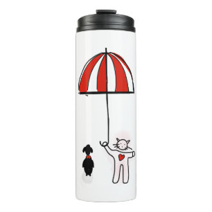 Phone Wallpaper Cat Dog Umbrella Dog Thermal Tumbler