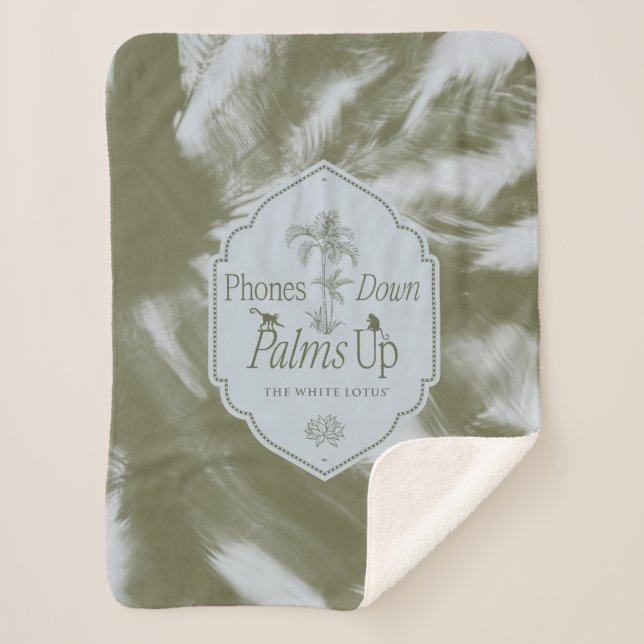Phones Down, Palms Up - The White Lotus Sherpa Blanket (Front)
