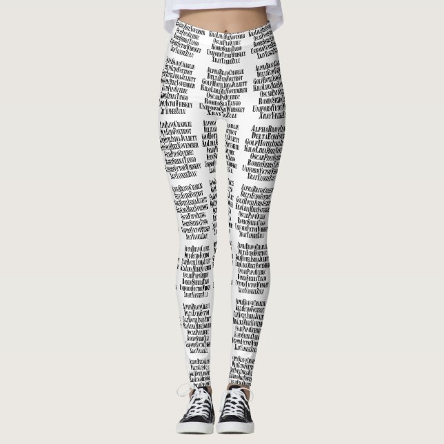 PHONETIC ALPHABET / CODE WORDS LEGGINGS (Front)