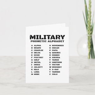 Phonetic Alphabet Military List Invitation