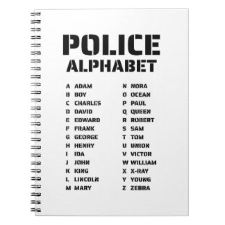 Phonetic Alphabet Police Spiral Notebook