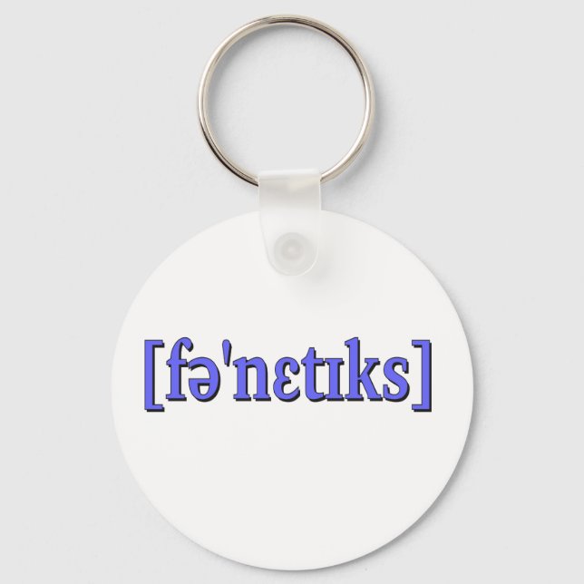 Phonetics in IPA. Blue Key Ring (Front)