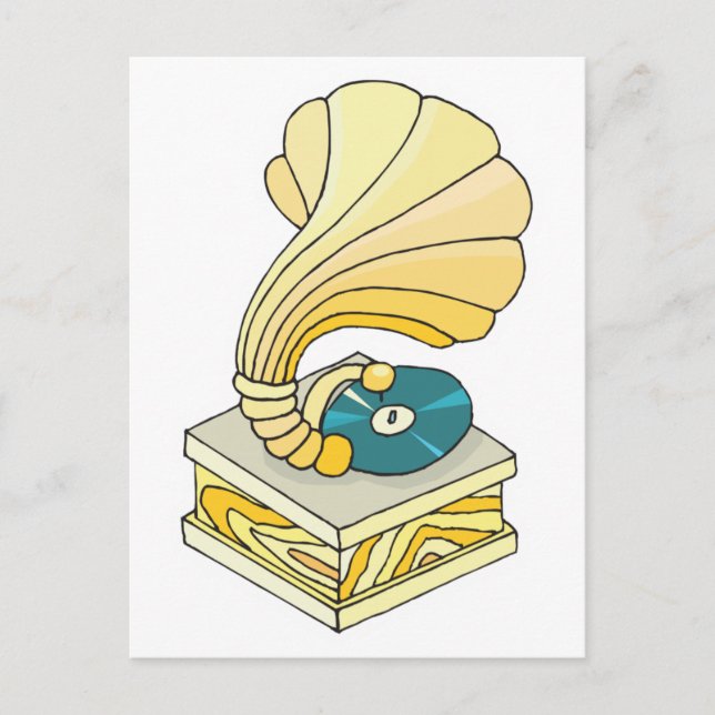 phonograph record player postcard (Front)