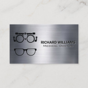 Phoropter Equipment Eye Doctor Metallic Business Card