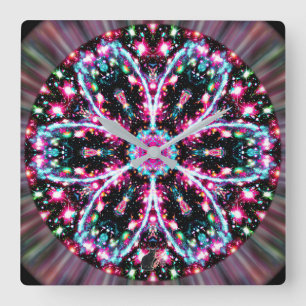 Phosphorescence Stellar Kaleid Square Wall Clock
