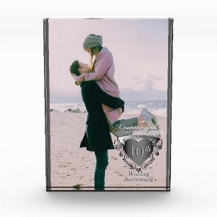 Photo 10th,20th,25th,Wedding Anniversary 3D Heart Block