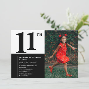 Photo 11th birthday invitations Elegant Chic
