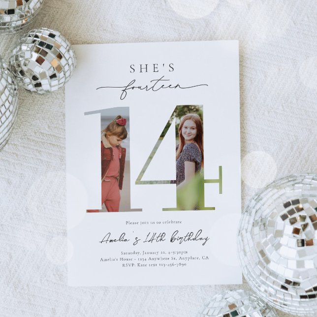 Photo 14th Birthday Invitation (Creator Uploaded)