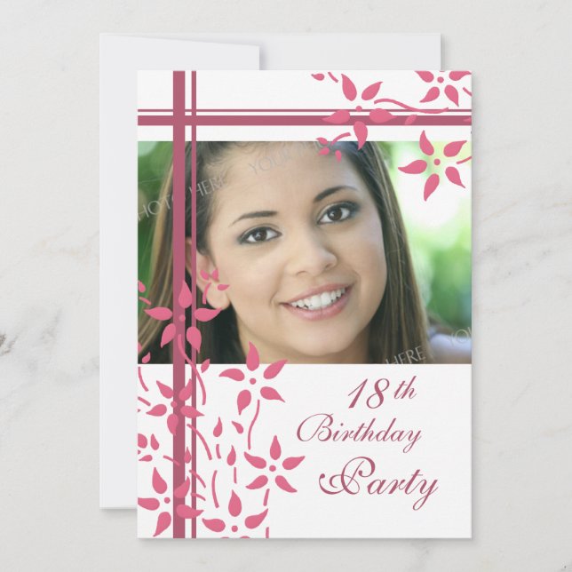 Photo 18th Birthday Party Invitations (Front)