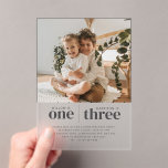 Photo 1st and 3rd Joint Birthday Acrylic Invitations<br><div class="desc">A modern joint Birthday invitation featuring your own photo and two sections for the name and age of each child.</div>