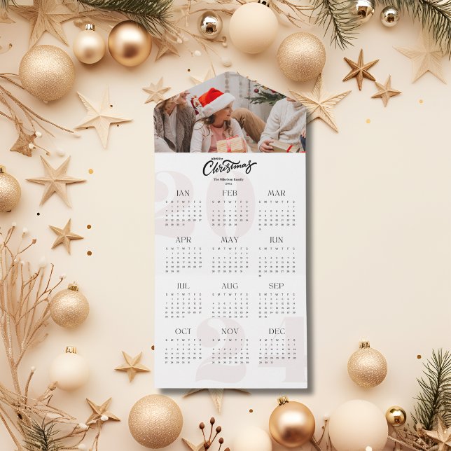 Photo 2024 Calendar Script Merry Christmas Holida All In One Invitation (Creator Uploaded)