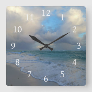 Photo 21 ocean beach square wall clock