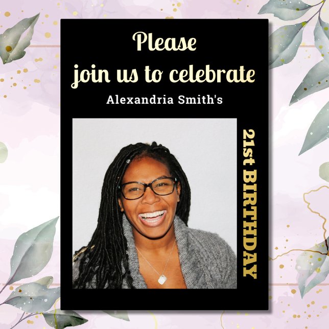 Photo 21st Birthday Black Gold (Creator Uploaded)