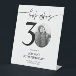 Photo 30th Birthday Welcome Sign | Look Who's 30<br><div class="desc">Welcome guests to your 30th birthday celebration with this stunning editable welcome sign. Featuring a sleek, customizable layout, this template allows you to easily add your own photo and personalize the text, making it a perfect addition to your milestone 30th birthday decor. Ideal for entryways or as a party focal...</div>