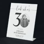 Photo 30th Birthday Welcome Sign | Look Who's 30<br><div class="desc">Welcome guests to your 30th birthday celebration with this stunning editable welcome sign. Featuring a sleek, customizable layout, this template allows you to easily add your own photo and personalize the text, making it a perfect addition to your milestone 30th birthday decor. Ideal for entryways or as a party focal...</div>