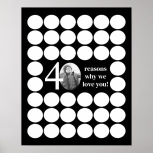 Photo 40 Reasons We Love You Birthday Keepsake Poster