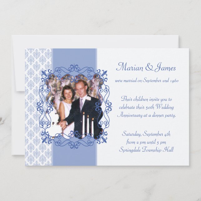 Photo 50th Wedding Anniversary Party Invitations (Front)