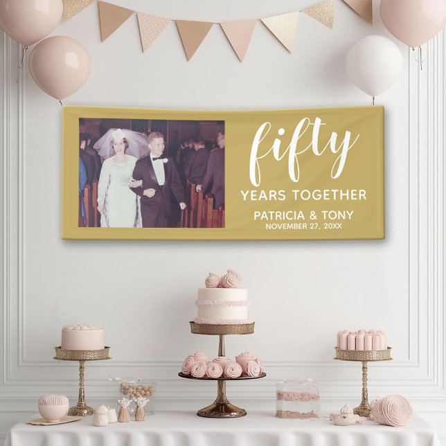 Photo 50th Wedding Anniversary Virtual Celebration Banner (50th Anniversary Banner)