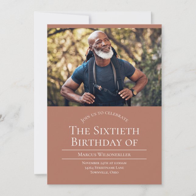 Photo 60 Birthday Invitation (Front)