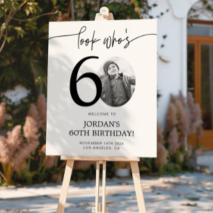Photo 60th Birthday Welcome Sign   Look Who's 60