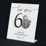 Photo 60th Birthday Welcome Sign | Look Who's 60<br><div class="desc">Welcome guests to your 60th birthday celebration with this stunning editable welcome sign. Featuring a sleek, customizable layout, this template allows you to easily add your own photo and personalize the text, making it a perfect addition to your milestone 60th birthday decor. Ideal for entryways or as a party focal...</div>