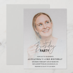 Photo 63rd birthday invitation Birthday Party Grey