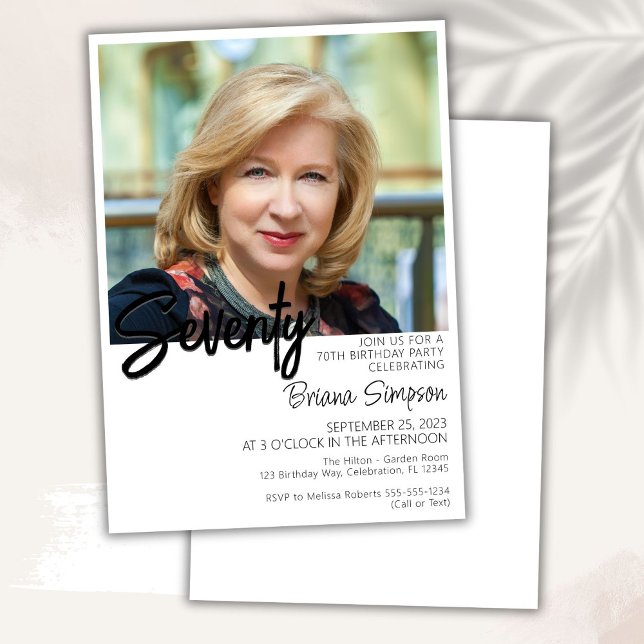 Photo 70th Birthday Invitation (Creator Uploaded)