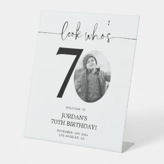 Photo 70th Birthday Welcome Sign | Look Who's 70